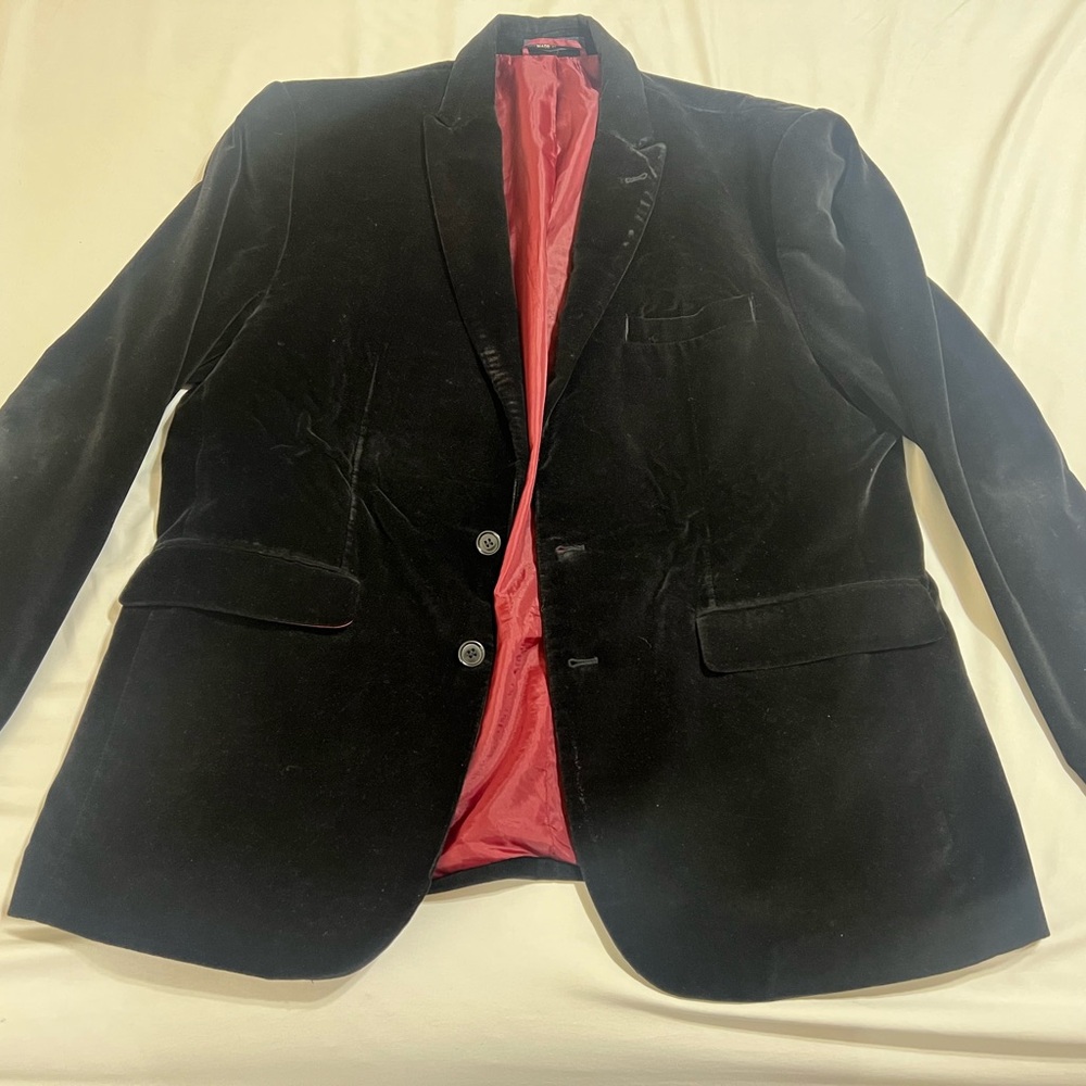 Men's Black Velvet Blazer